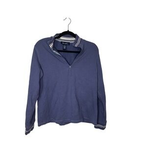 Denim & Co. Womens Small Purple Striped collar Long Sleeve Jacket‎